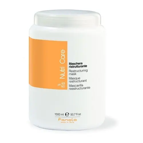 Fanola Mascarilla Capilar Reestructurante con Proteínas de Leche - Brillo Intenso - Hidratación Profunda - Reparación Intensiva - Universal - Mujer - Profesional - Pelo Frágil y Seco - 1500 Ml - 1