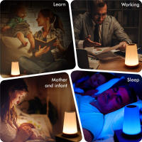 Lámpara De Mesa Cambio De Color 13 RGB Control Remoto Toque Dimmable Portátil Lámpara De Noche USB Recargable Luz De Mesa Para Cama - details 12