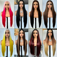 Pelucas Sintéticas De Encaje Frontal X-TRESS Para Mujer Color Negro Textura Larga Recta Densidad 150% Uso Diario Capa Promedio - details 4
