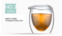 Taza De Té Chino Arshen Hecha a Mano 200ml De Vidrio Resistente Al Calor Con Doble Capa Para Café Y Té Con Aislamiento De Calor - details 5