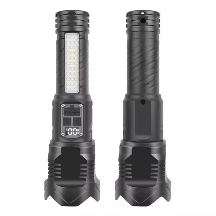Nueva linterna ABS de largo alcance con luz láser blanca de 30 W, compatible con salida de iluminación exterior, linterna de luz roja y azul - 1