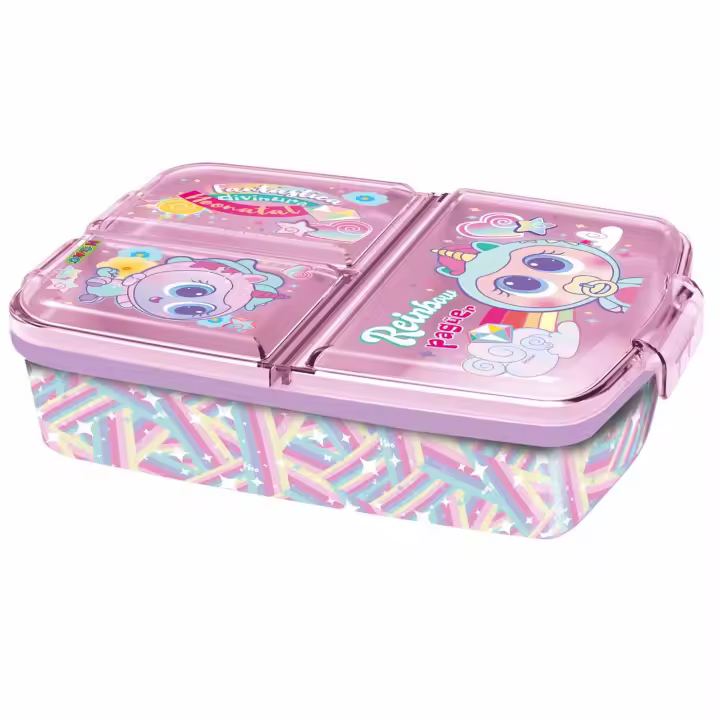 Various Fiambrera para Niños-Sandwichera con 3 Compartimentos para Guardería, Fiambrera con División Infantil de Plástico Libre de BPA, Gran regalo para niños (Disney, Batman symbol,Avengers rolling,Dragon ball,Cars,Frozen, LOL, Patrulla Canina…) - 1