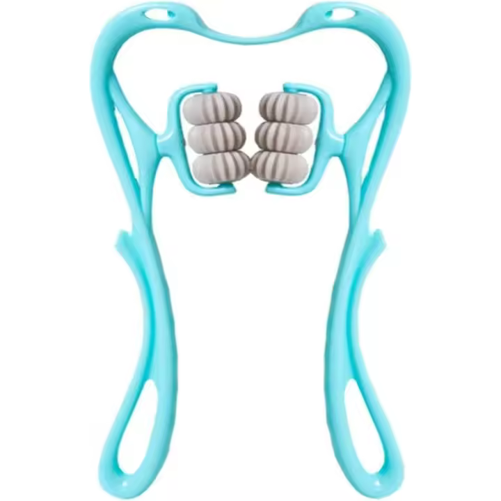 Masajeador de columna cervical, artefacto de masaje de cuello con clip, masajeador de cuello con seis ruedas de amasamiento - 1