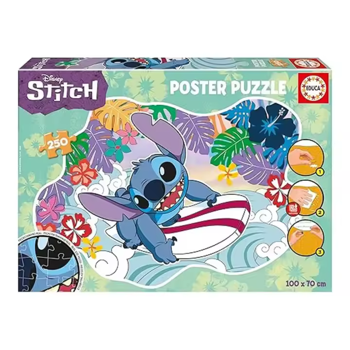Educa Poster Puzzle Infantil Stitch 250 Piezas 19963 - 1