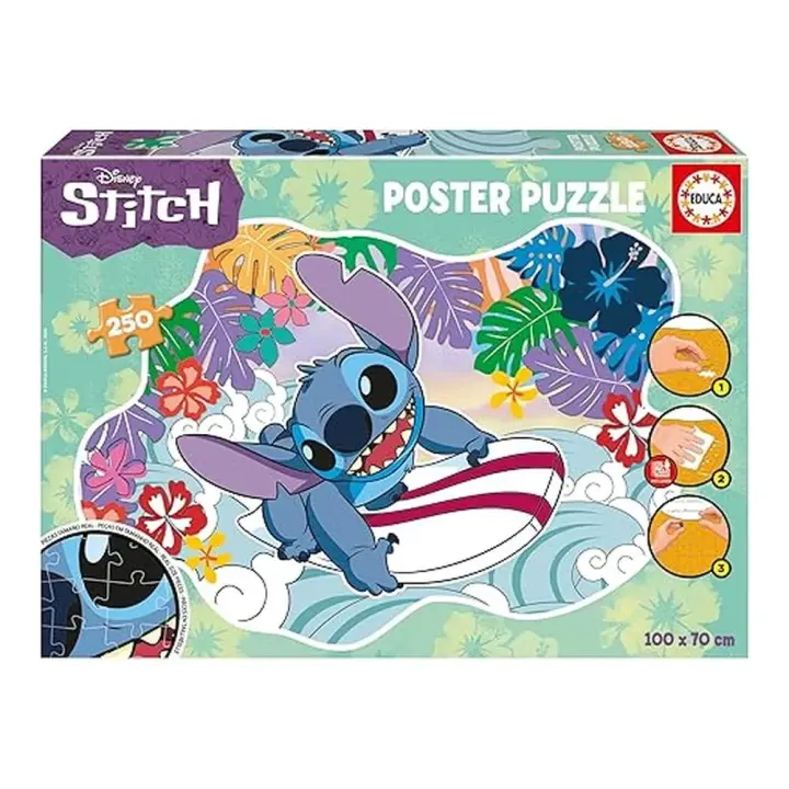 Educa Poster Puzzle Infantil Stitch 250 Piezas 19963 - 1