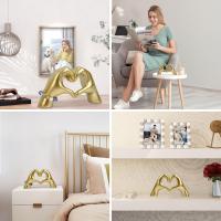 Escultura De Mano Y Corazón Dorado Para Sala De Estar Dormitorio Estilo Clásico Posmodernista Adorno Único Para Mujeres - details 4