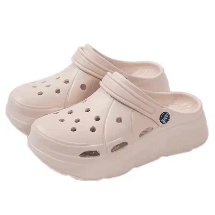 Sandalias De Plataforma Moda Para Mujer Verano 2025 Suela Gruesa EVA Clogs Para Jardín Antideslizantes Playa Con Agujeros Talla True - 1