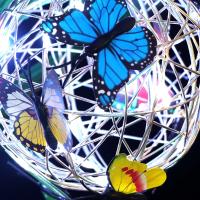 Lámpara De Jardín Solar Exterior Decorativa De Metal Luz De Noche Mariposa Protectora Impermeable Sobre Bola Iluminación De Red - details 3