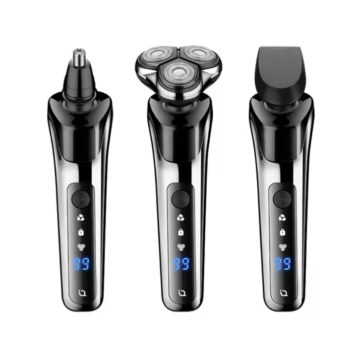 Cortacésped Eléctrico USB Y Enchufe 3-en-1 Para Hombres Set De Afeitadora Con Carga Por Inercia De Acero Inoxidable - 1