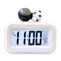 Reloj De Alarma Digital LED Con Pantalla Retroiluminada Función Snooze Calendario Y Temperatura Para Oficina Y Hogar - details 22