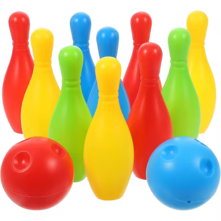 Juego de bolos para niños, mini juego de bolos de juguete para jardín, juegos de fiesta en interiores, 10 piezas con 2 bolas para niños mayores de 3 años. - 1