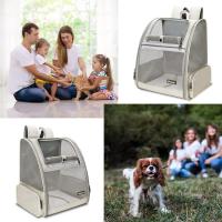 Portador de mopila para mascotas para Gatos Pequeños Perros, Diseño ventilado, diseñado para Viajes, senderismo y Uso al Aire Libre (beige) - details 3