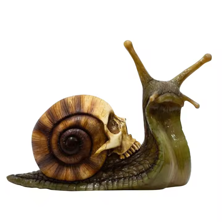 Escultura de calavera de caracol, decoración gótica, estatua de caracol para manualidades de Patio, decoración de esqueleto de terror - 1