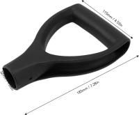 Mango de Pala con empuñadura en forma de D, diámetro interior de 32mm, PVC, para Pala de Nieve, mango de repuesto (Negro) - details 0