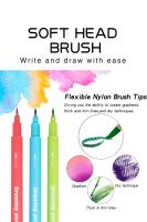Rotulador De Pincel De Tinta Hidratada En 12 Colores Pastel Para Caligrafía Arte Y Dibujo Ideal Para Lettering Y Diario - details 1