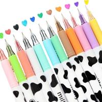 Esto Es Un Set De 12 Bolígrafos De Gel Coloridos Diamante Neutrales Kawaii Cow Para Escuela Y Oficina Regalos Para Amigos Y Estudiantes Suministros Escolares - details 9