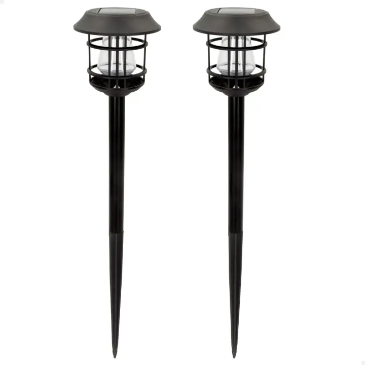 Pack 2 focos solares exterior luz LED cálida c/estaca para jardín Aktive, Pack de 2 balizas exteriores de luz solar led Aktive, Luz continua entre 6 y 8 horas, de 8 lumens, Impermeable - 1