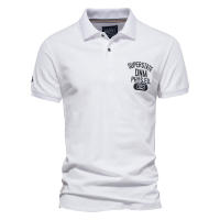 Tops de manga Corta de Algodón con solapa Nueva para hombre, POLO Deportivo con borde de Color sólido - details 5