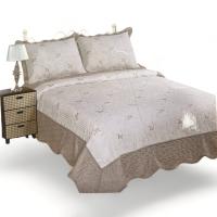 KingnetStore - Colcha Bouti Bordada Acolchada, Colcha Cubre Cama 100% Poliéster. Fina, Extra Suave y Ligera. Ideal para Primavera Verano Entretiempo, Con Funda Cojín Almohada, Elegancia y Suavidad con un Diseño Floral. Para Cama de 90 105 135 150 CM - details 2