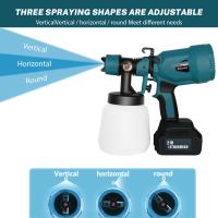 PISTOLA DE PULVERIZACIÓN eléctrica inalámbrica, pulverizador de pintura portátil para el hogar,  aerógrafo de revestimiento de acero para muebles de coche, de 18V batería Makita, 1000ML PISTOLA DE PULVERIZACIÓN ,pulverizador - details 1