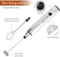 Batidor Eléctrico Portátil Para Leche Y Huevos USB Recargable Mezclador De Mano Para Café Crema Y Batidos Accesorio De Cocina - details 10