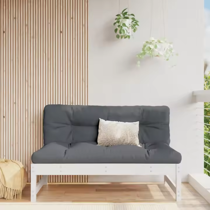 Sofá central madera maciza de pino blanco 120x80 cm - 1
