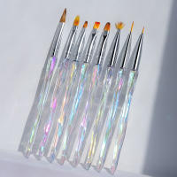 Misscheering 8pcs/set Aurora Rotuladores De Acrílico Para Dibujar En Uñas Con Pincel Suave Y Delgado Para Diseño De Uñas Gel De Gradiente DIY - details 0