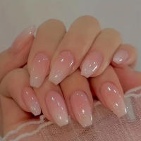 Uñas Postizas De Ballet 24 Pcs Gradiente Rosa Brillante Reutilizables Para Mujer Manicura Artificial De Resina Sin Químicos De Alta Importancia - details 0