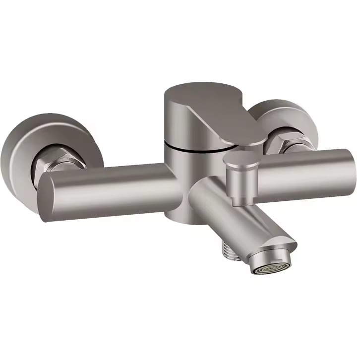 Níquel cepillado Grifo de bañera Montaje en Pantalla Solo Filler de bañera con pulverizador de mano Centro de 6 pulgadas Grifos Monomando de Ducha SUS304 Maple inoxidable para baño Níquel cepillado sin spray de mano - 1