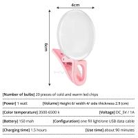 Mini Clip Luz Nocturna Para Móvil Luz Blanca Cálida Linterna De Lectura Nocturna Lente De Cámara Triple Artificio De Autoefilado Belleza - details 11