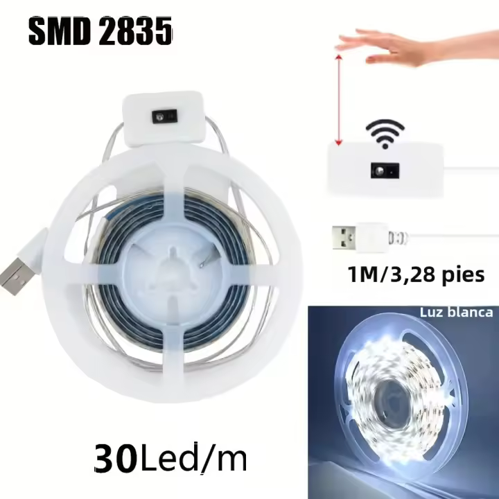 Lámpara Nocturna LED 1M DC 5V Con Sensor De Movimiento USB Luz De Fondo Para TV Cocina Lámpara De Noche Con Sensor De Movimiento - 1