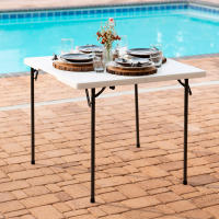 Mesa cuadrada plegable blanco Lifetime 86x86x74 cm - details 4