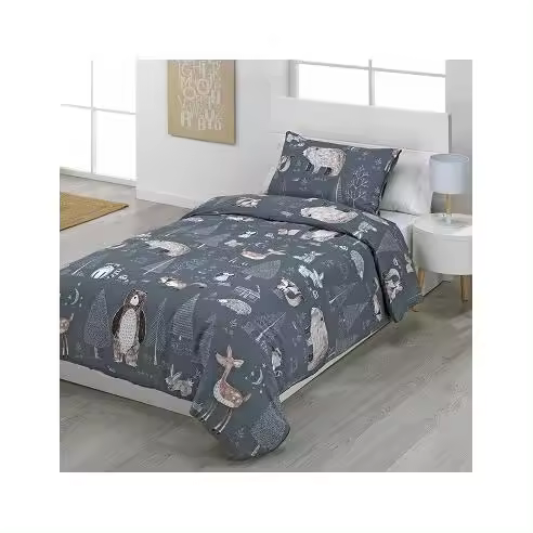 Funda Nórdica Infantil Cama 90 y Cama 105 Cierre Botones Forest Sibiles 00214 - 1