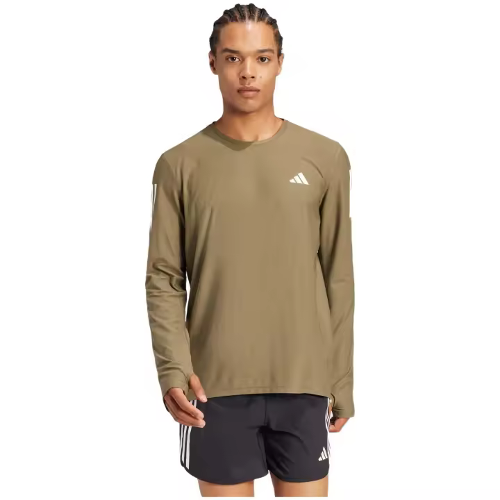 Camiseta de Manga Larga Adidas Own The Run para hombre en color verde - 1