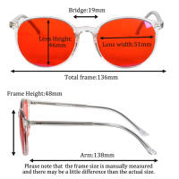 Gafas Rojas Para Mejorar El Sueño Gafas Bloqueadoras De Luz Azul Para Mujer Lentes Naranja Material Polímero Acero Inoxidable - details 3