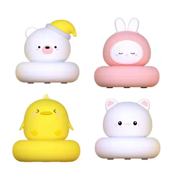Lámpara Nocturna USB Con Detección De Golpes En Forma De Animal Decorativa Para Dormitorio Regalo Para Niños Luz De Ambiente Infantil - 1