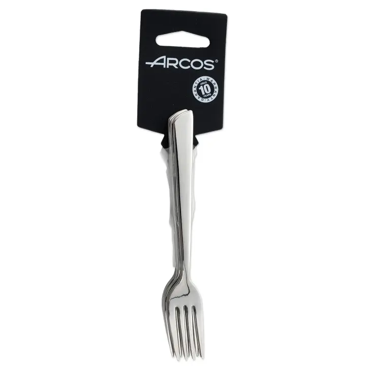 Arcos Serie Toscana - Juego de Tenedor para Tartas (6 tenedores) - Monoblock de una pieza en Acero Inoxidable 18/10 y 140 mm - Color Plata - 1