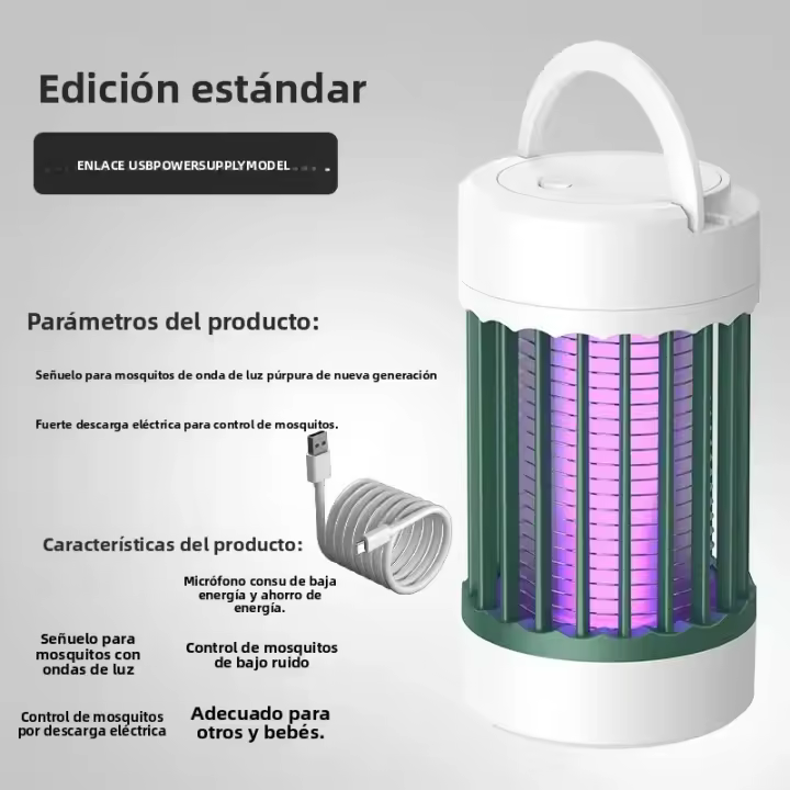 Lampara Asesina De Mosquitos Eléctrica Con Luz UV Atracción Anti Mosquitos Para Dormitorio Y Camping Recargable Por USB - 1