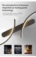 Lámpara De Pared Moderna En Forma De C LED Minimalista Para Decoración De Hogar Sala De Estar Dormitorio Pasillo Oficina Instalación En Pared Material Aluminio Negro - details 3