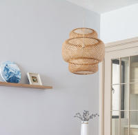Lámpara Colgante De Bambú Hecha a Mano Estilo Rustico Para Decoración Del Hogar Y Sala De Estar Luz LED Tradicional Semiflujo - details 5