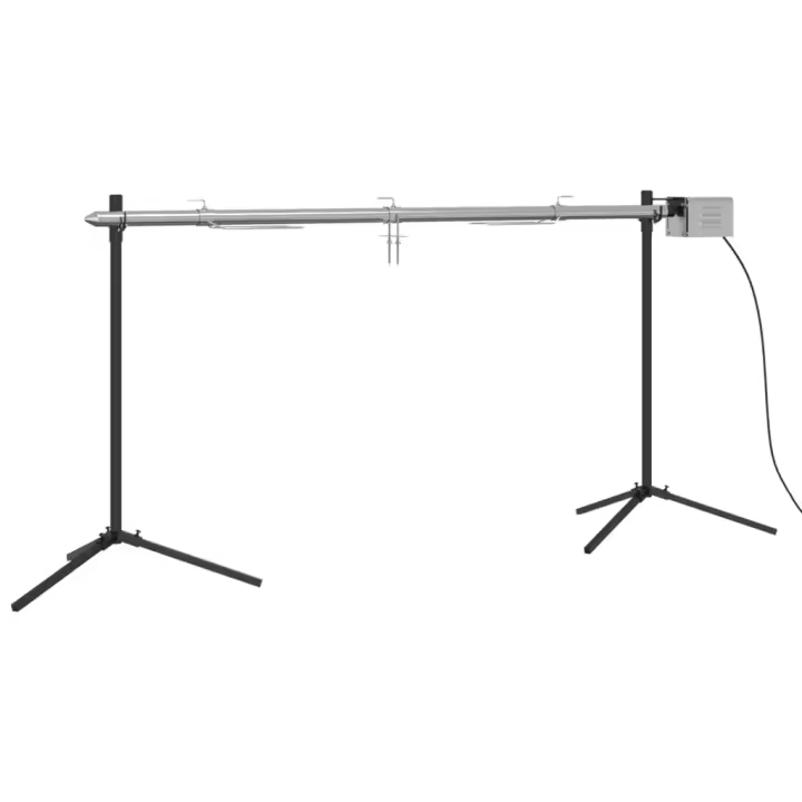 vidaXL Barbacoa automática con motor acero inoxidable Dimensiones 150 x 46.5 x 82.5 cm, 207 x 45 x 81 cm - 1