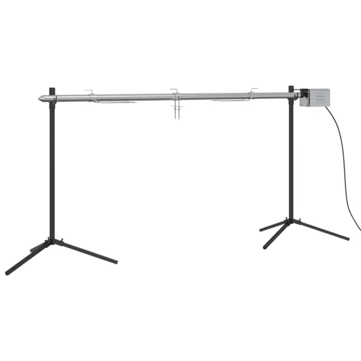 vidaXL Barbacoa automática con motor acero inoxidable Dimensiones 150 x 46.5 x 82.5 cm, 207 x 45 x 81 cm - 1