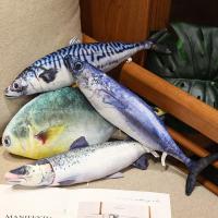 Juguete De Peluche 3D Simulación Peces Mero Salmón Saury Cordero Cojín Creativo Para Sofá Regalo Para Niños Animal De Peluche Tipo Muñeco Relleno De Algodón PP - details 1