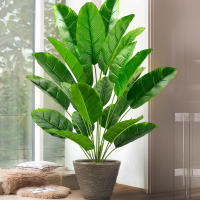 Árbol De Palma Tropical Artificial 65-120cm Hojas De Plátano Falsas Toque Real Strelitzia Plantas De Plástico Para Jardín Y Hogar - details 2