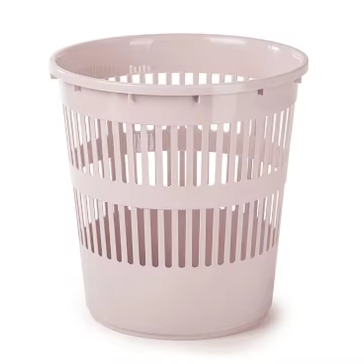 CABLEPELADO - Papelera rejilla plastico 12 Litros - paper bin - cubo reciclar - cesto basura - contenedor - organización - limpieza- oficina (Rosa pastel) - 1