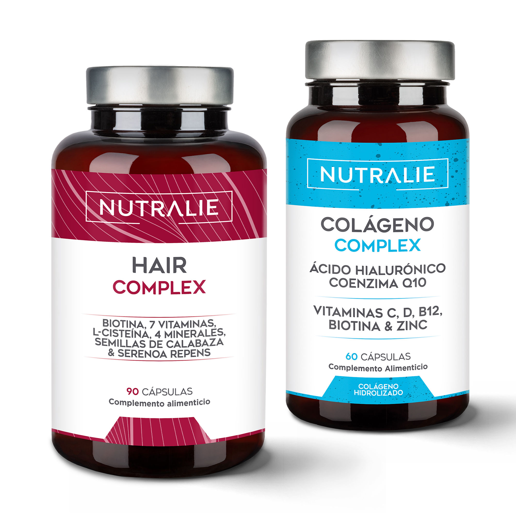 Pack Pelo con Colágeno Hidrolizado Ácido Hialurónico + Hair Complex Multivitaminas para el Cabello - Nutralie
