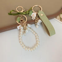 Llavero De Cuero Con Flor De Valldemossa Para Mujer Moda Coreana Dulce Llaveros Verdes Fairycore Accesorios Nuevos 2024 - details 7