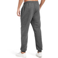 Pantalones casuales de primavera y otoño para hombre, con diseño de gofres, a cuadros, deportivos, de moda para exteriores. - details 14