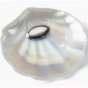 Concha de Bautismo Cristal Nácar en Plata de Ley Bilaminada, Regalo Infantil Reina Joyeros - 1