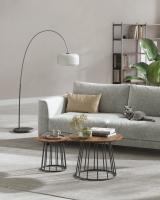 Juego de 2 Mesas de Centro Redondas - Estilo Moderno con Marco de Acero, para Sala de Estar y Dormitorio, Disponible en Varios Colores - details 19